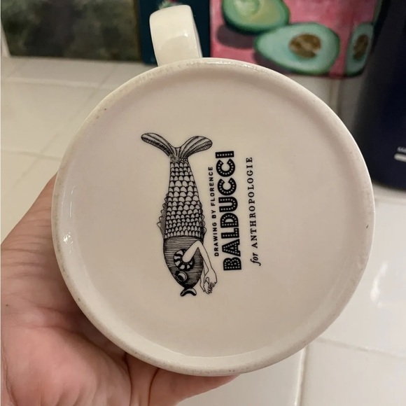 Anthropology Coffee Tea Mug Balducci Drawing By Florence Woman On A Bike - Picture 4 of 5